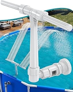 Pool Fountain for Above and In-Ground Pools, Adjustable Dual Spray Waterfall Sprinkler Cooler for Pool, Swimming Pool Spa Water Fountain, H...