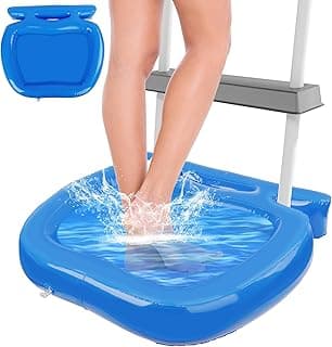 Pool Foot Bath, Inflatable Pool Foot Wash Tray for Pool Entry Ladder, Portable Foot Bath Basin for In Ground and Above Ground Swimming Pools