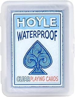 Hoyle Waterproof Playing Cards, Clear Plastic Deck of Cards for Outdoor Card Games, Camping, Beach, Pool & Travel Games (1 Deck)