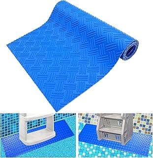 Swimming Pool Ladder Mat - Protective Pool Ladder Pad Step Mat with Non-Slip Texture, Blue Medium Pool Step Mat, 36 inch X 9 inch